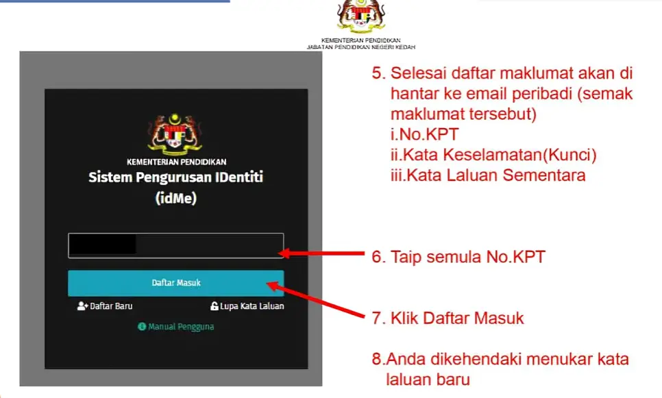 idme kpm pendaftaran tahun 1